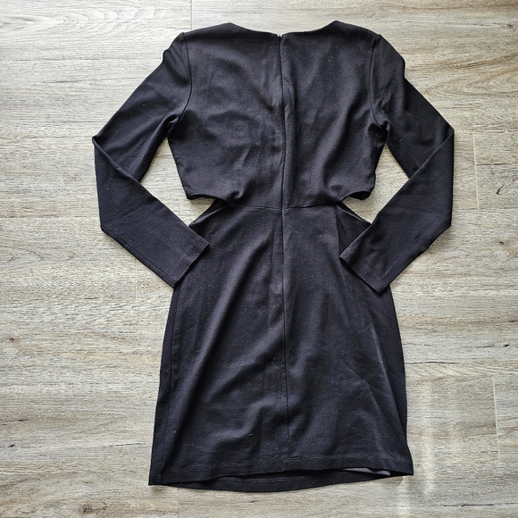 Zara Trafuluc Bodycon Cutout Long Sleeve Black Dress - Picture 3 of 8